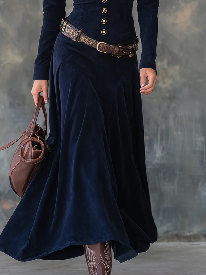 Long Suede Effect Dress Belt Included